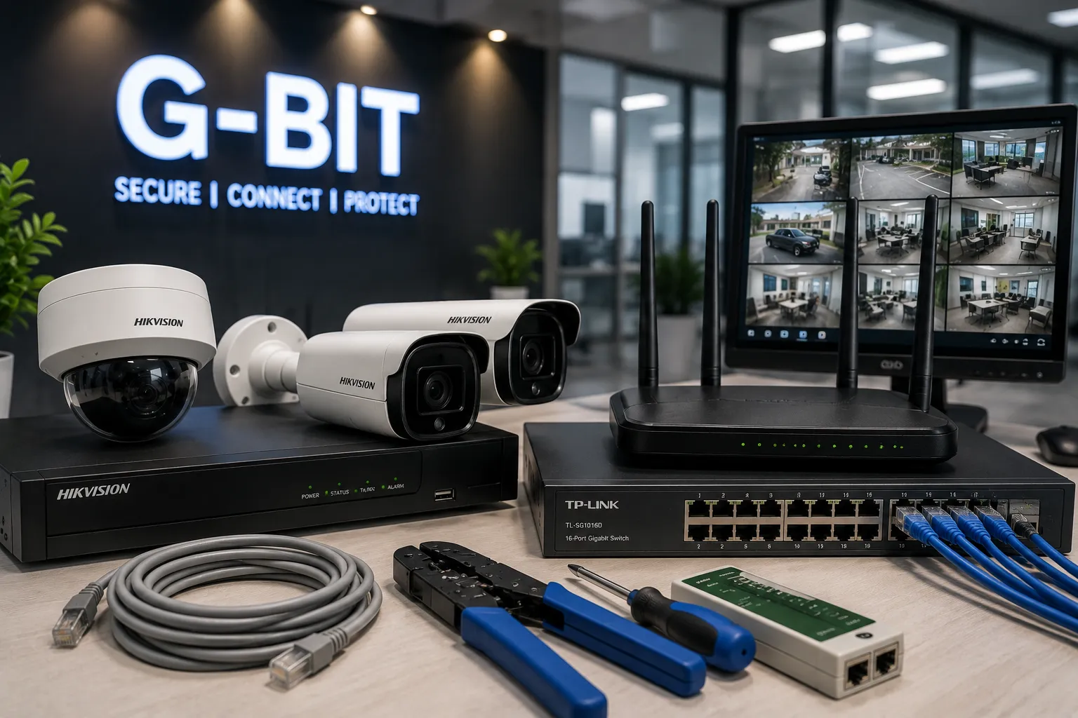 G Bit CCTV camera installation and recording setup
