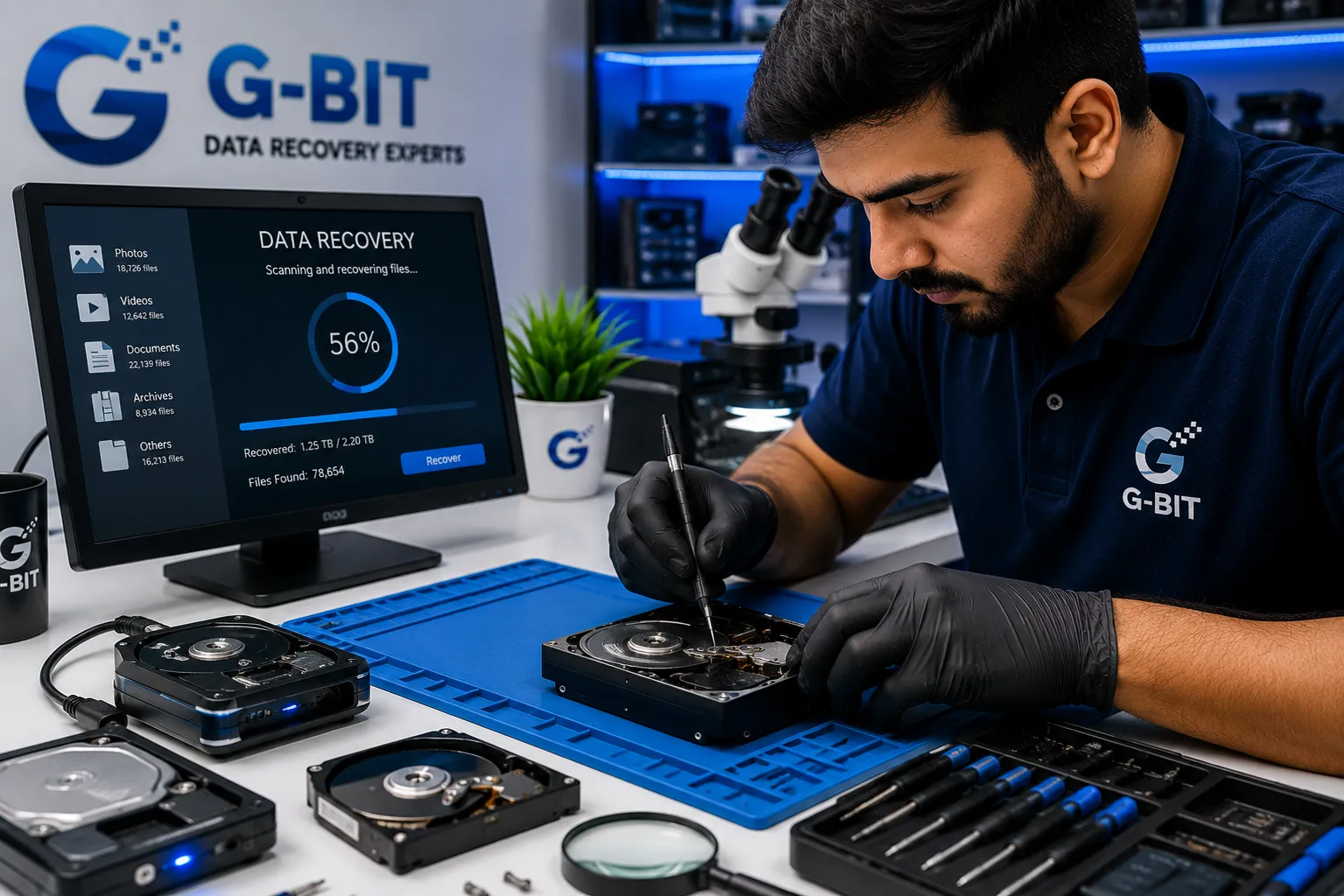 G Bit data recovery service for storage devices